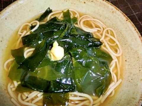 わかめ蕎麦!生姜のせ